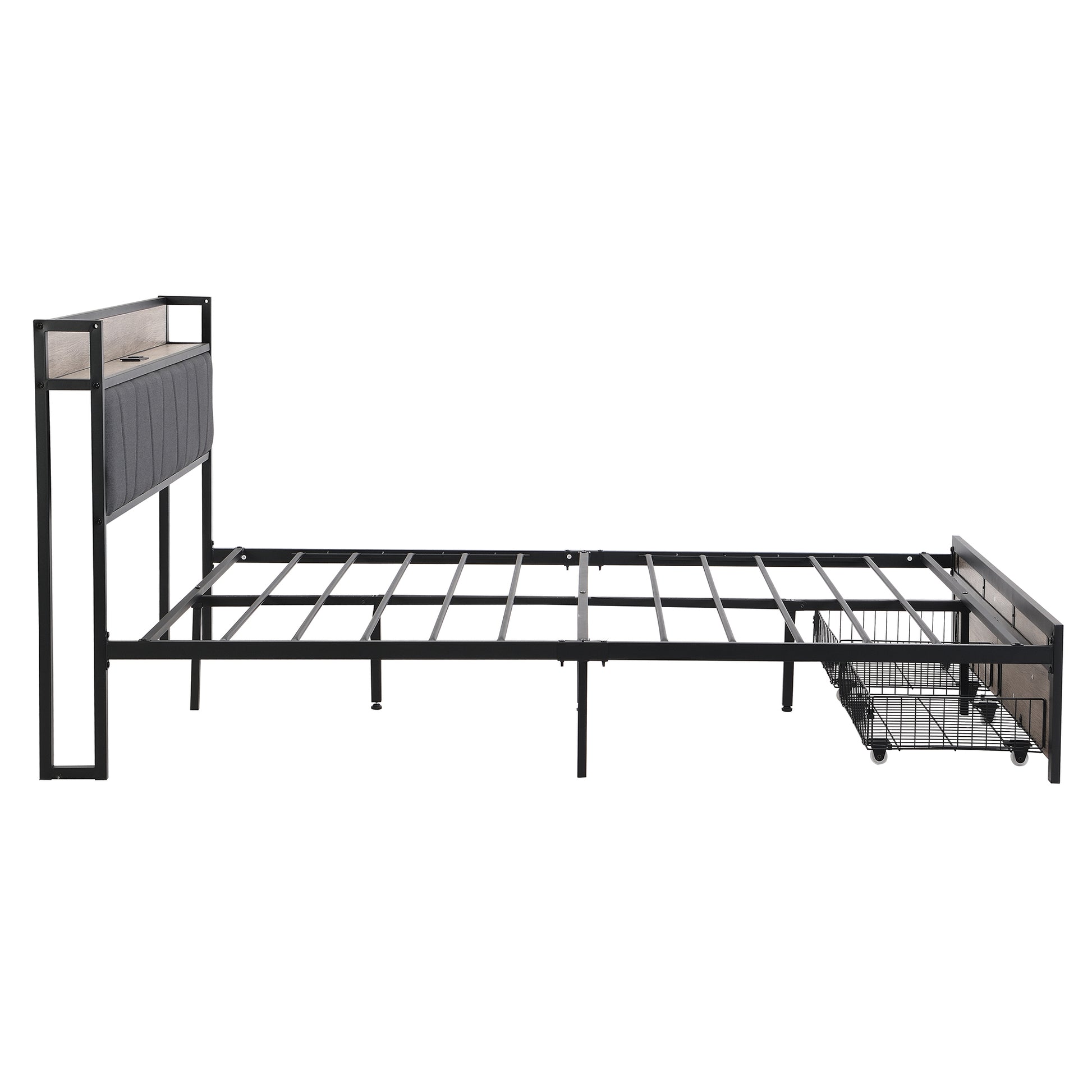 Queen Size Platform Bed Frame-Free Shipping - Aurelia Clothing