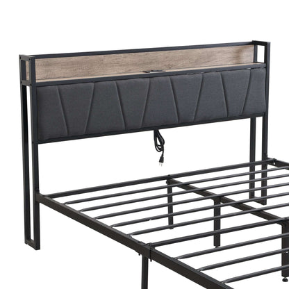 Queen Size Platform Bed Frame-Free Shipping - Aurelia Clothing