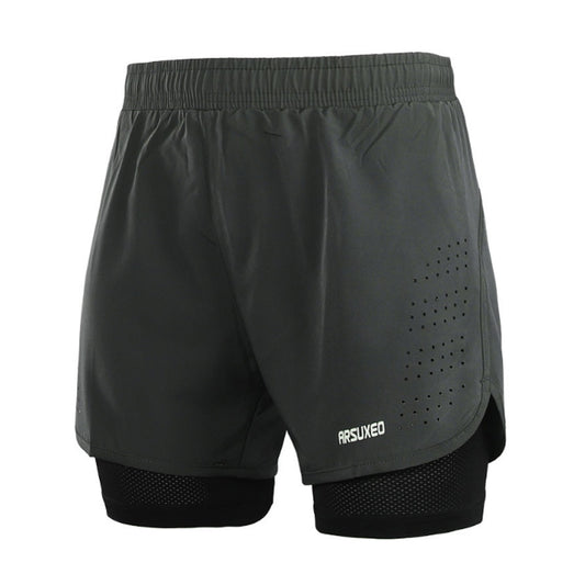 Quick Dry Mens Sports 3 Running Shorts Active Training Exercise Jogging 2 IN 1 Shorts With Longer Liner 4 Colors-in Running Shorts - Free Shipping - Aurelia Clothing