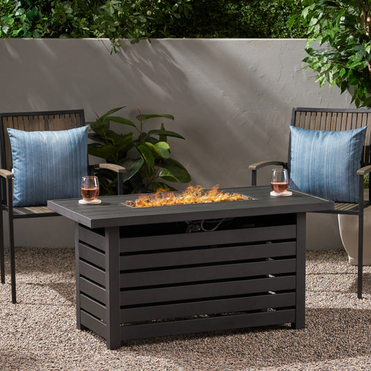 RECTANGULAR IRON FIRE PIT - 30 000BTU - Free Shipping - Aurelia Clothing