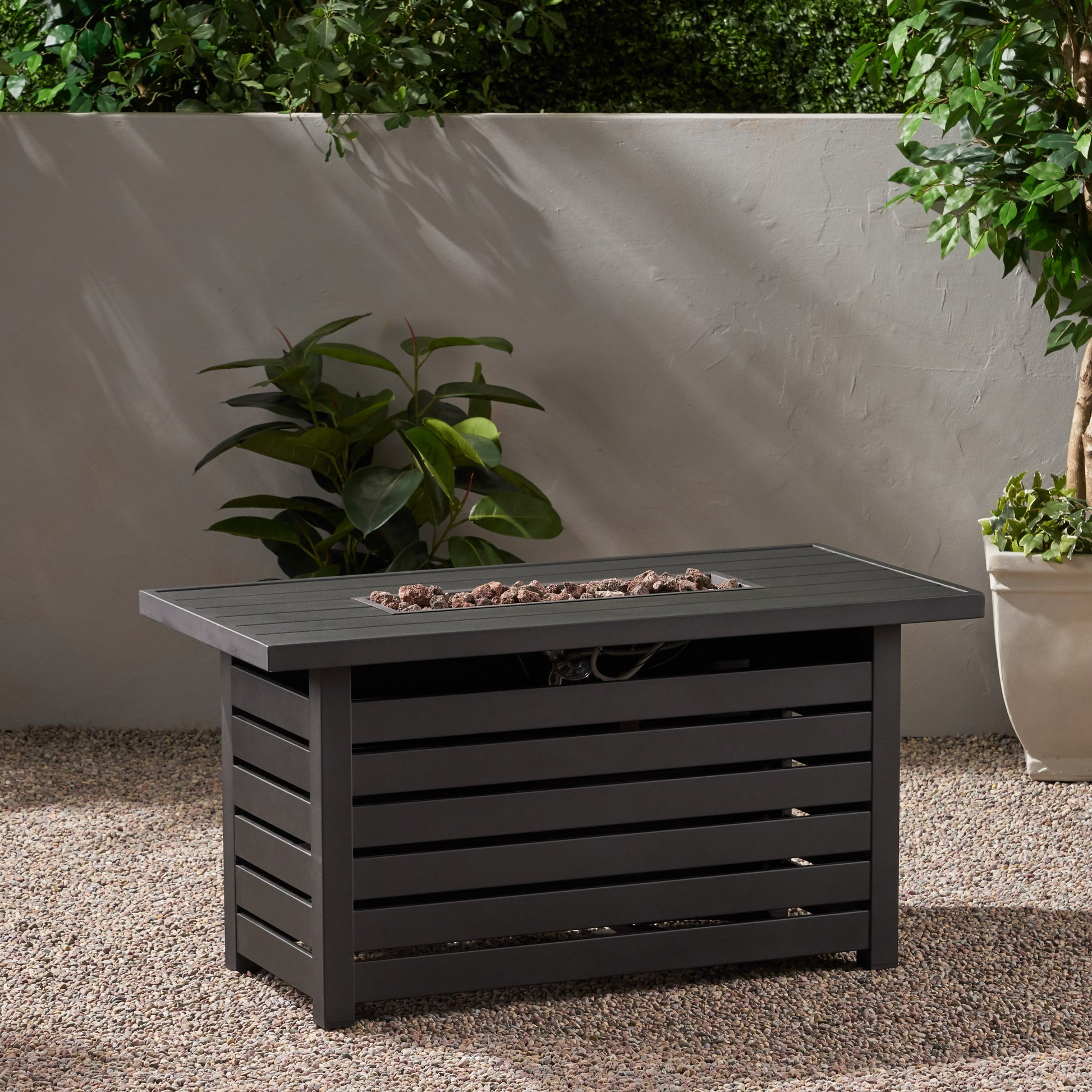 RECTANGULAR IRON FIRE PIT - 30 000BTU - Free Shipping - Aurelia Clothing
