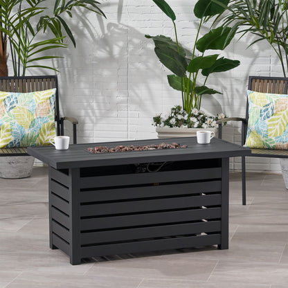 RECTANGULAR IRON FIRE PIT - 30 000BTU - Free Shipping - Aurelia Clothing
