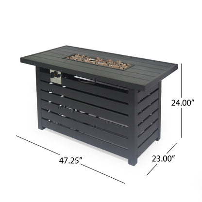 RECTANGULAR IRON FIRE PIT - 30 000BTU - Free Shipping - Aurelia Clothing
