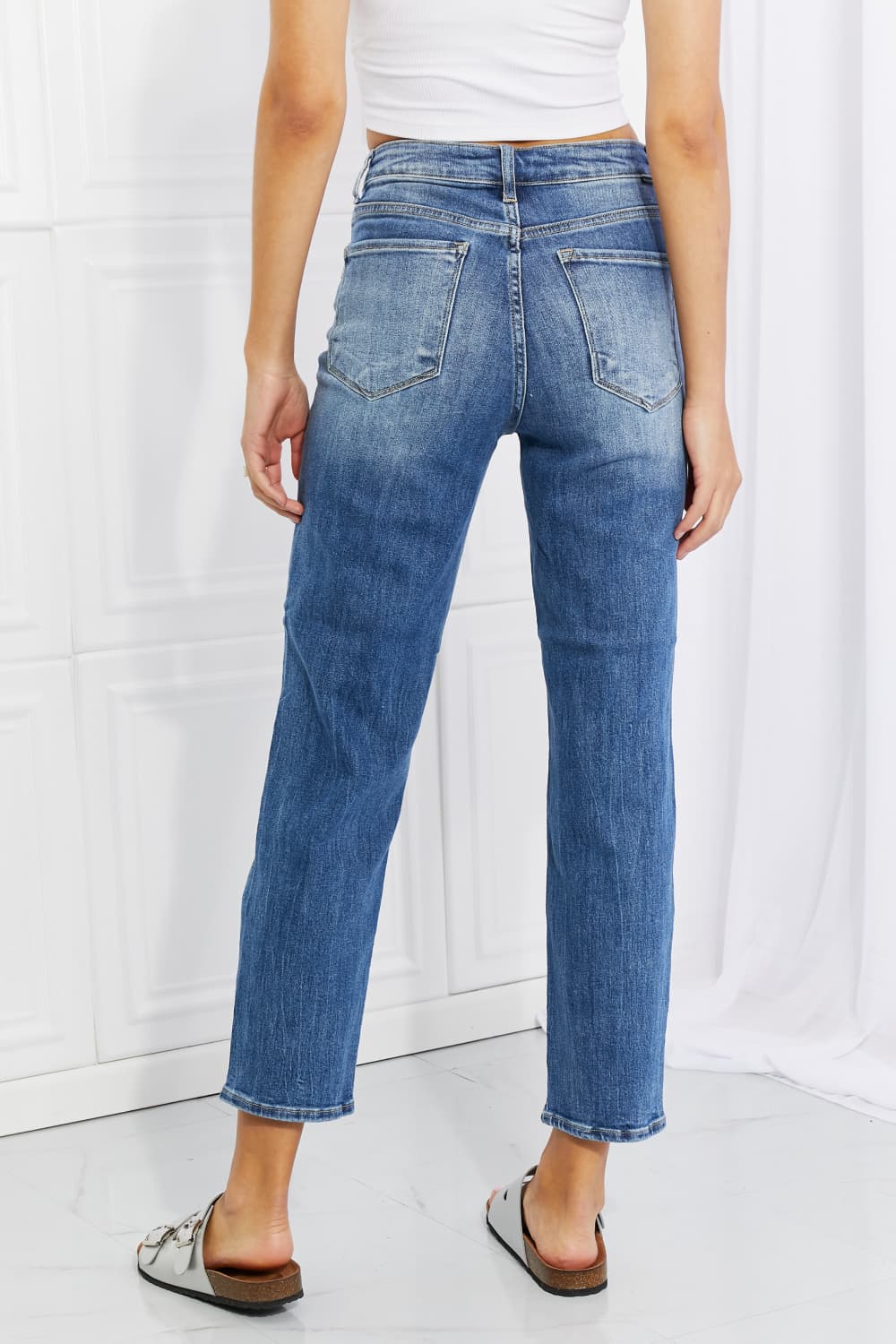 RISEN Full Size Emily High Rise Relaxed Jeans - Aurelia Clothing