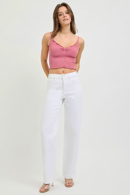 RISEN Full Size High Rise Wide Baggy Pants Plus Size-Free Shippimg - Aurelia Clothing