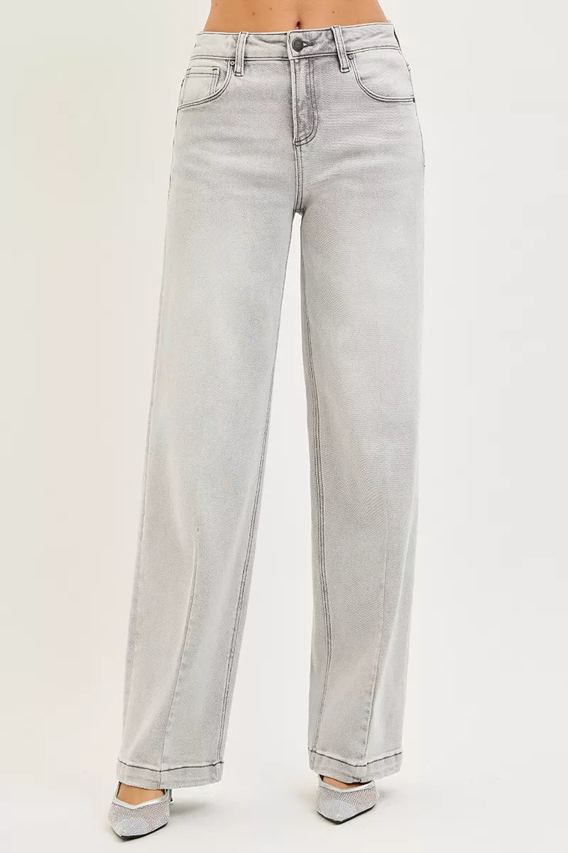 RISEN Slouchy Baggy Jeans with Contrast Stitching-Free Shipping - Aurelia Clothing