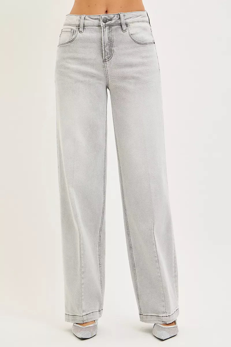 RISEN Slouchy Baggy Jeans with Contrast Stitching-Free Shipping - Aurelia Clothing