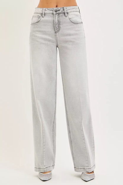 RISEN Slouchy Baggy Jeans with Contrast Stitching-Free Shipping - Aurelia Clothing