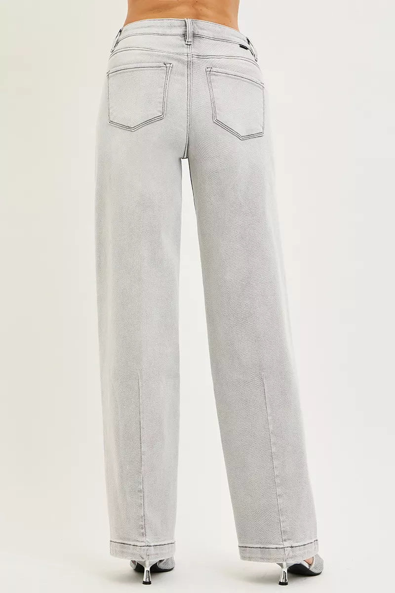 RISEN Slouchy Baggy Jeans with Contrast Stitching-Free Shipping - Aurelia Clothing