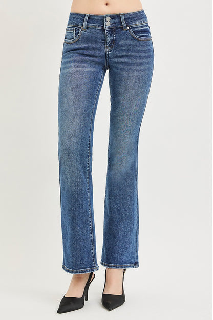 RISEN Tummy Control Low Rise Bootcut Jeans-Free Shipping - Aurelia Clothing