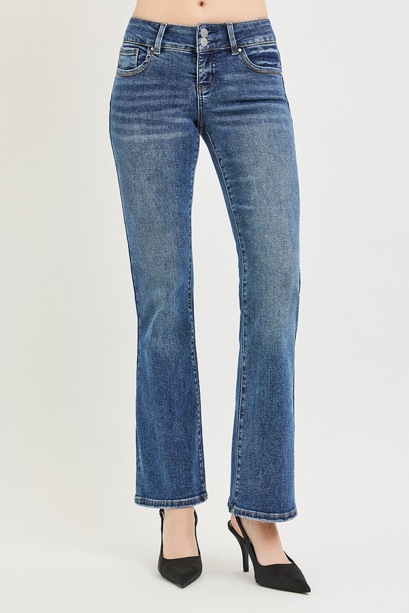 RISEN Tummy Control Low Rise Bootcut Jeans-Free Shipping - Aurelia Clothing