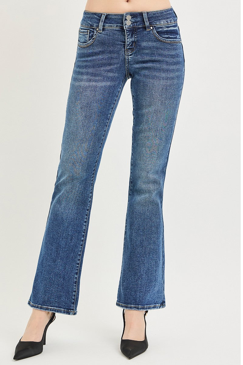 RISEN Tummy Control Low Rise Bootcut Jeans-Free Shipping - Aurelia Clothing