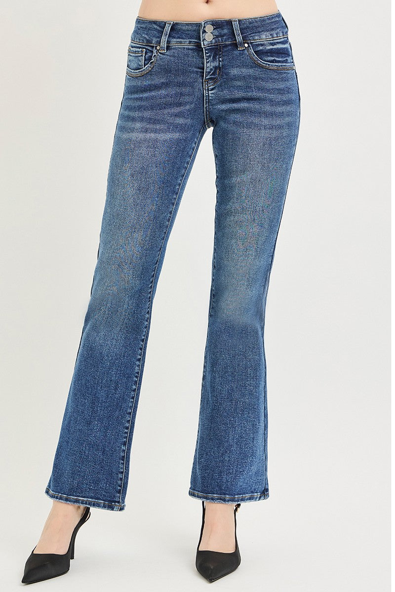 RISEN Tummy Control Low Rise Bootcut Jeans-Free Shipping - Aurelia Clothing
