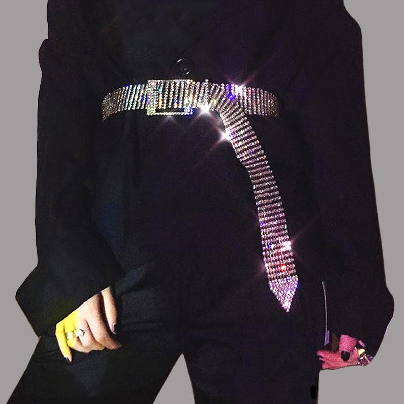 Rhinestone waist chain full of diamonds eight rows fashion all-match ladies belt personality jeans belt women - Free Shipping - Aurelia Clothing