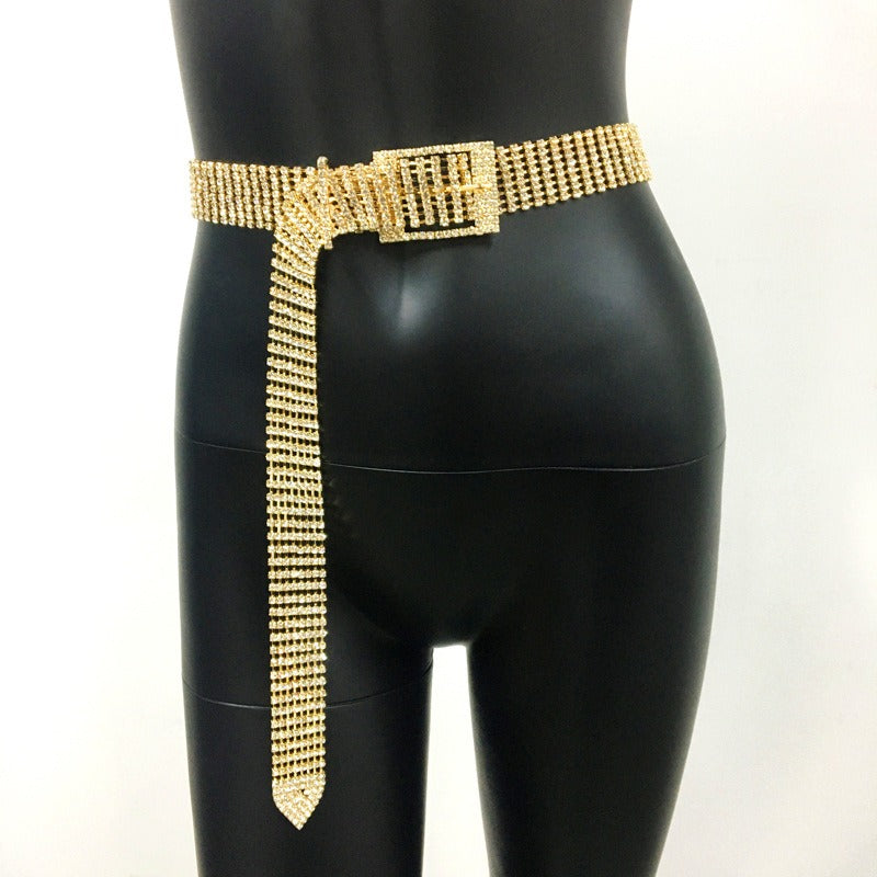 Rhinestone waist chain full of diamonds eight rows fashion all-match ladies belt personality jeans belt women - Free Shipping - Aurelia Clothing