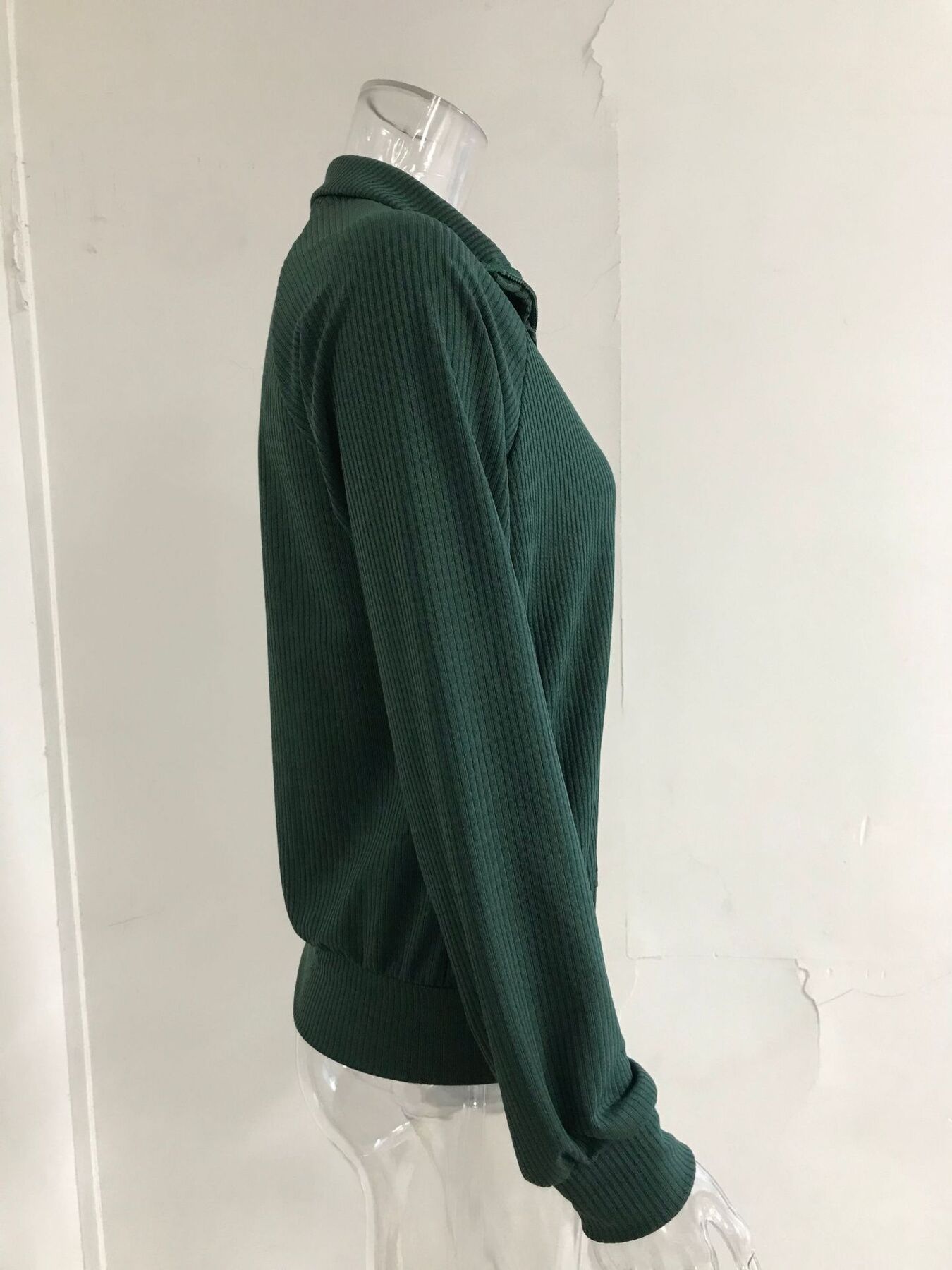 Ribbed Knit Zip-Up Outerwear Plus Size-Free Shipping - Aurelia Clothing