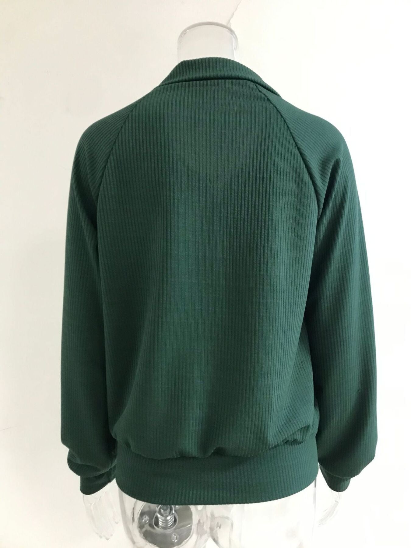 Ribbed Knit Zip-Up Outerwear Plus Size-Free Shipping - Aurelia Clothing