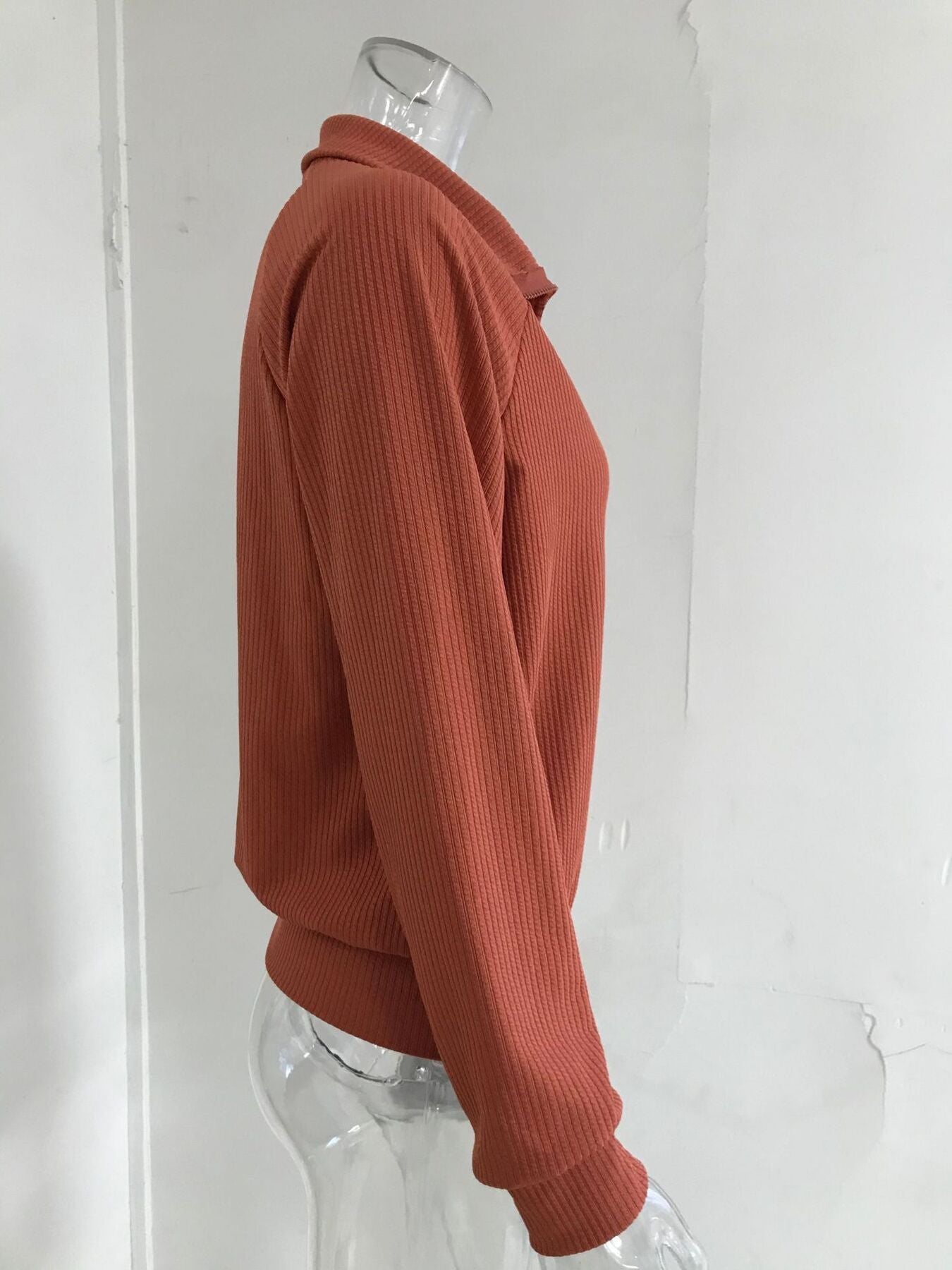 Ribbed Knit Zip-Up Outerwear Plus Size-Free Shipping - Aurelia Clothing