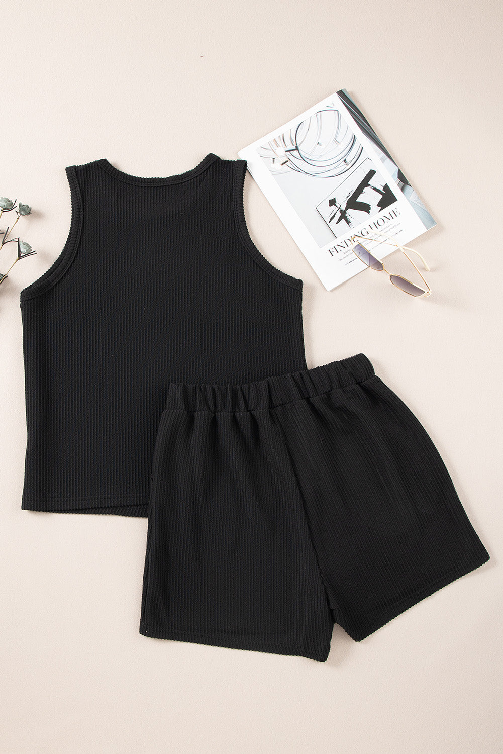 Round Neck Sleeveless Top and Shorts Set - Aurelia Clothing