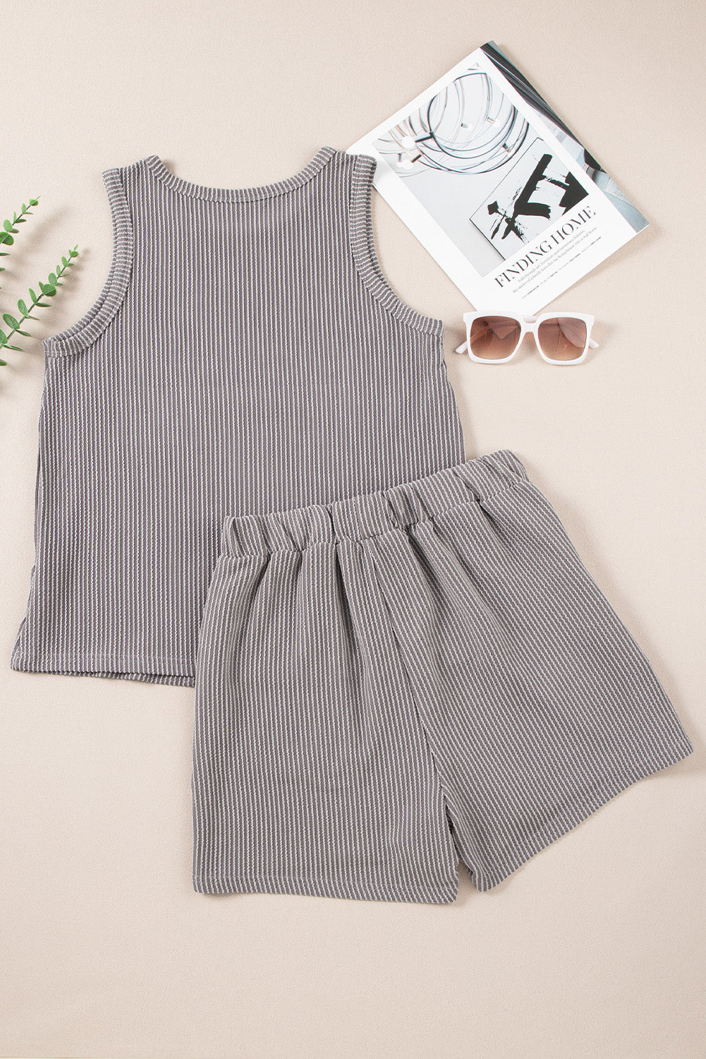 Round Neck Sleeveless Top and Shorts Set - Aurelia Clothing