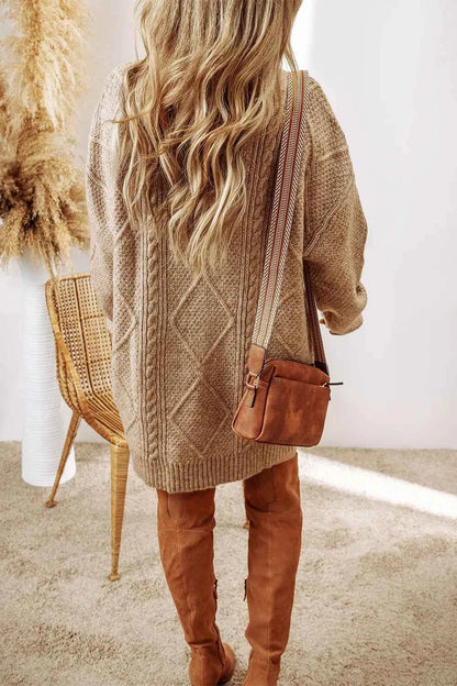 Round Neck Sweater Dress-Free Shipping - Aurelia Clothing