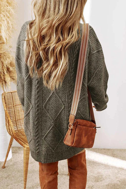 Round Neck Sweater Dress-Free Shipping - Aurelia Clothing