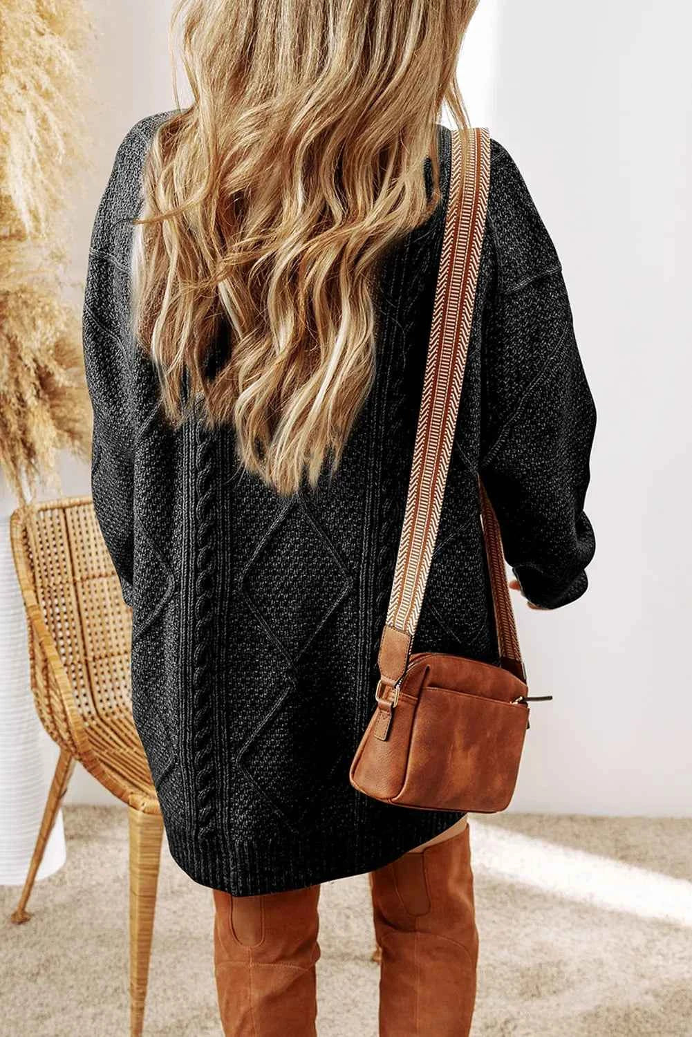 Round Neck Sweater Dress-Free Shipping - Aurelia Clothing