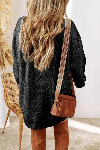 Round Neck Sweater Dress-Free Shipping - Aurelia Clothing