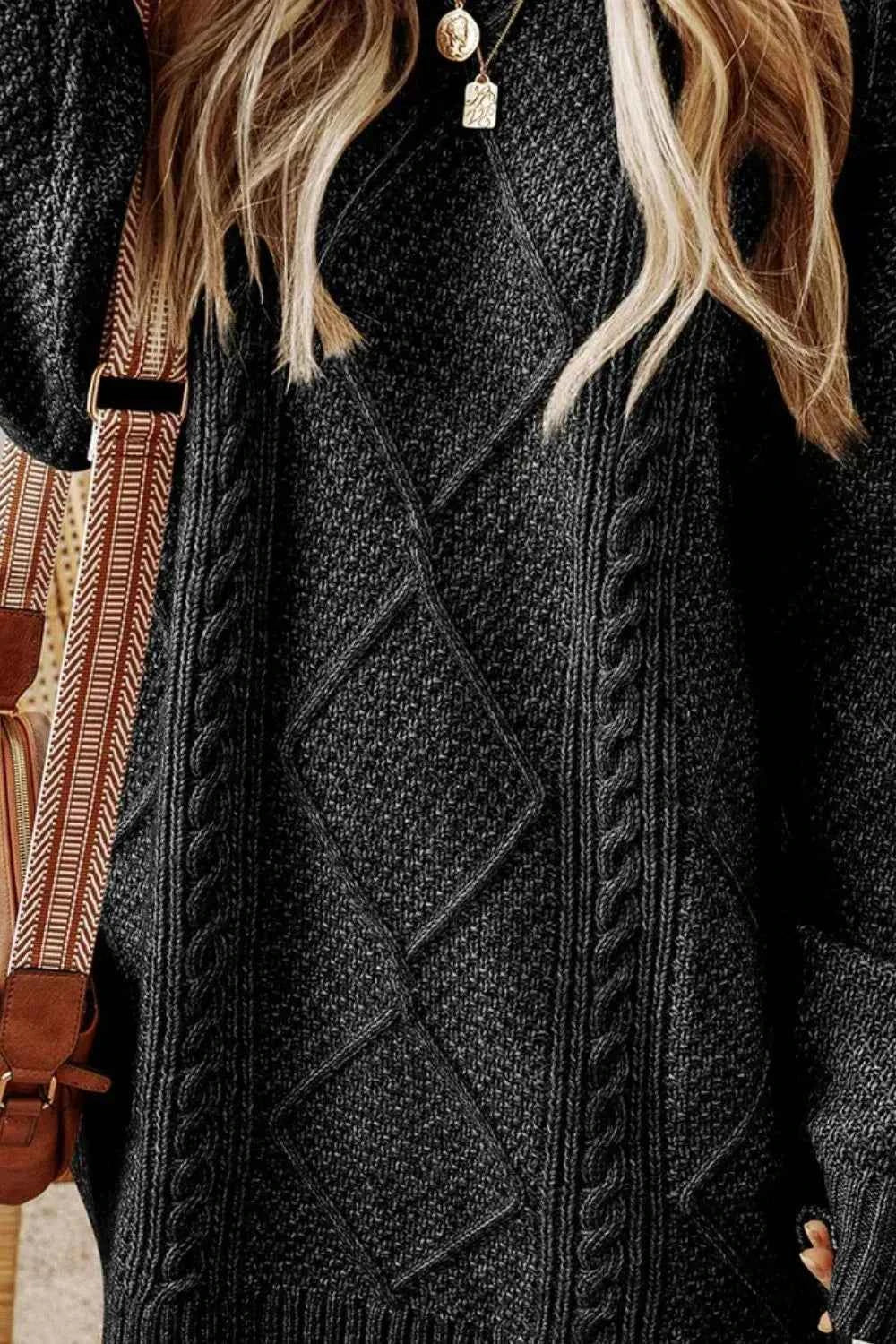 Round Neck Sweater Dress-Free Shipping - Aurelia Clothing