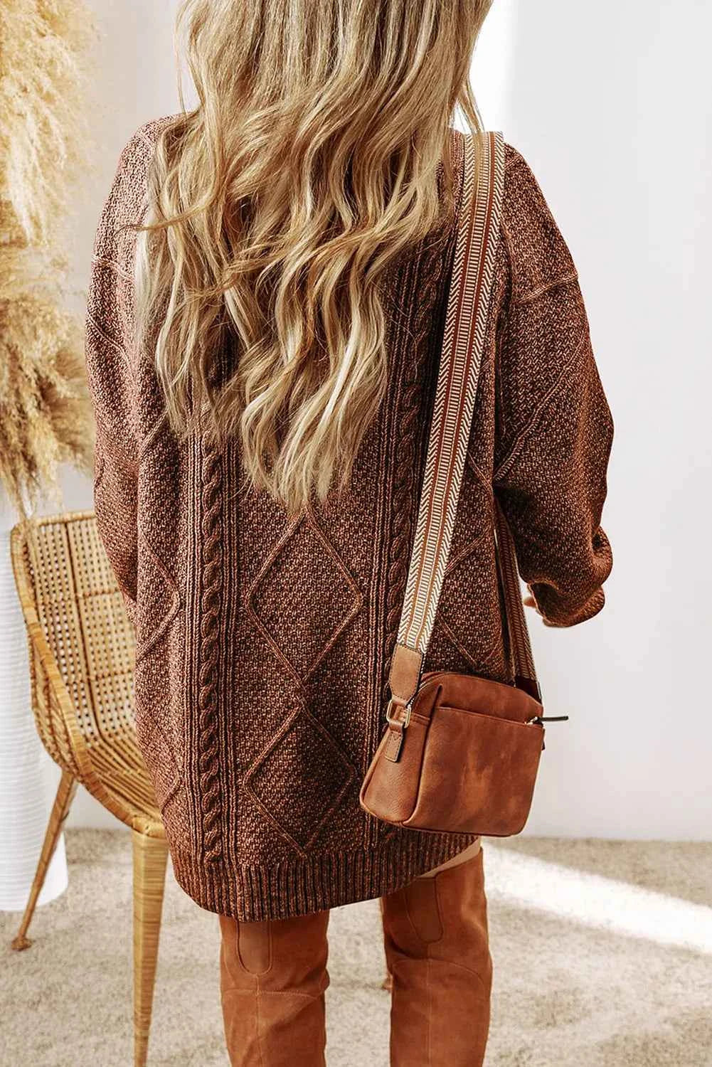 Round Neck Sweater Dress-Free Shipping - Aurelia Clothing