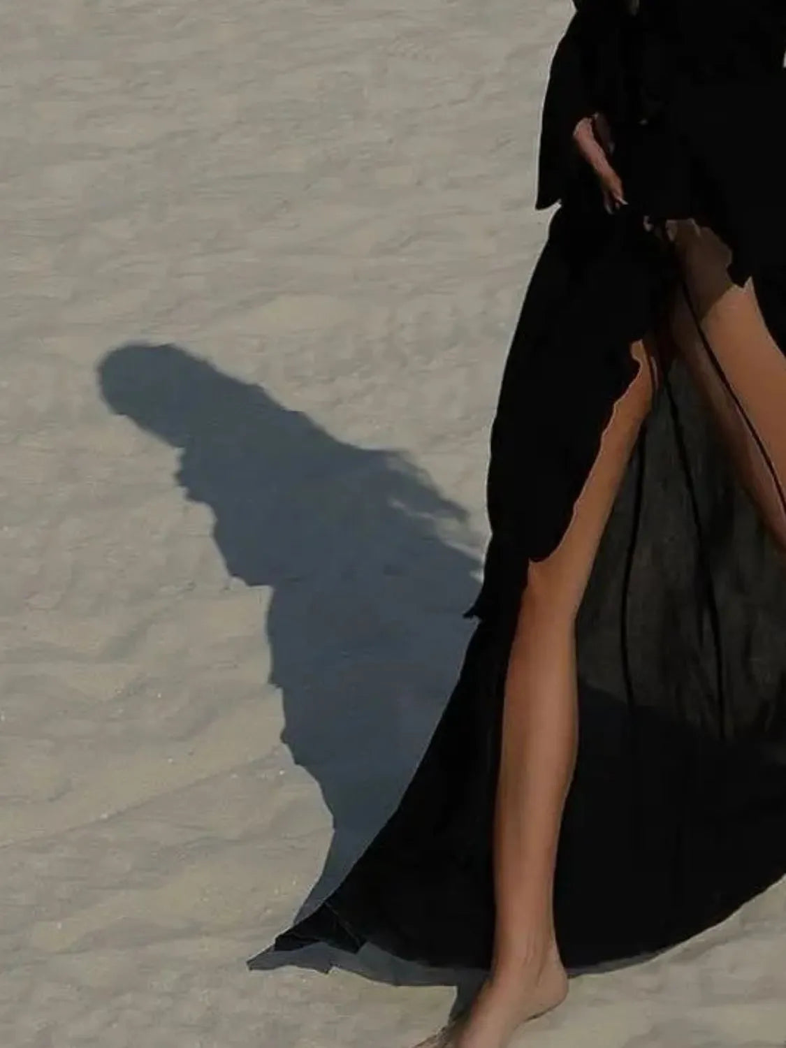 Ruffled Long Sleeve Cover-Up Dress-Free Shipping - Aurelia Clothing