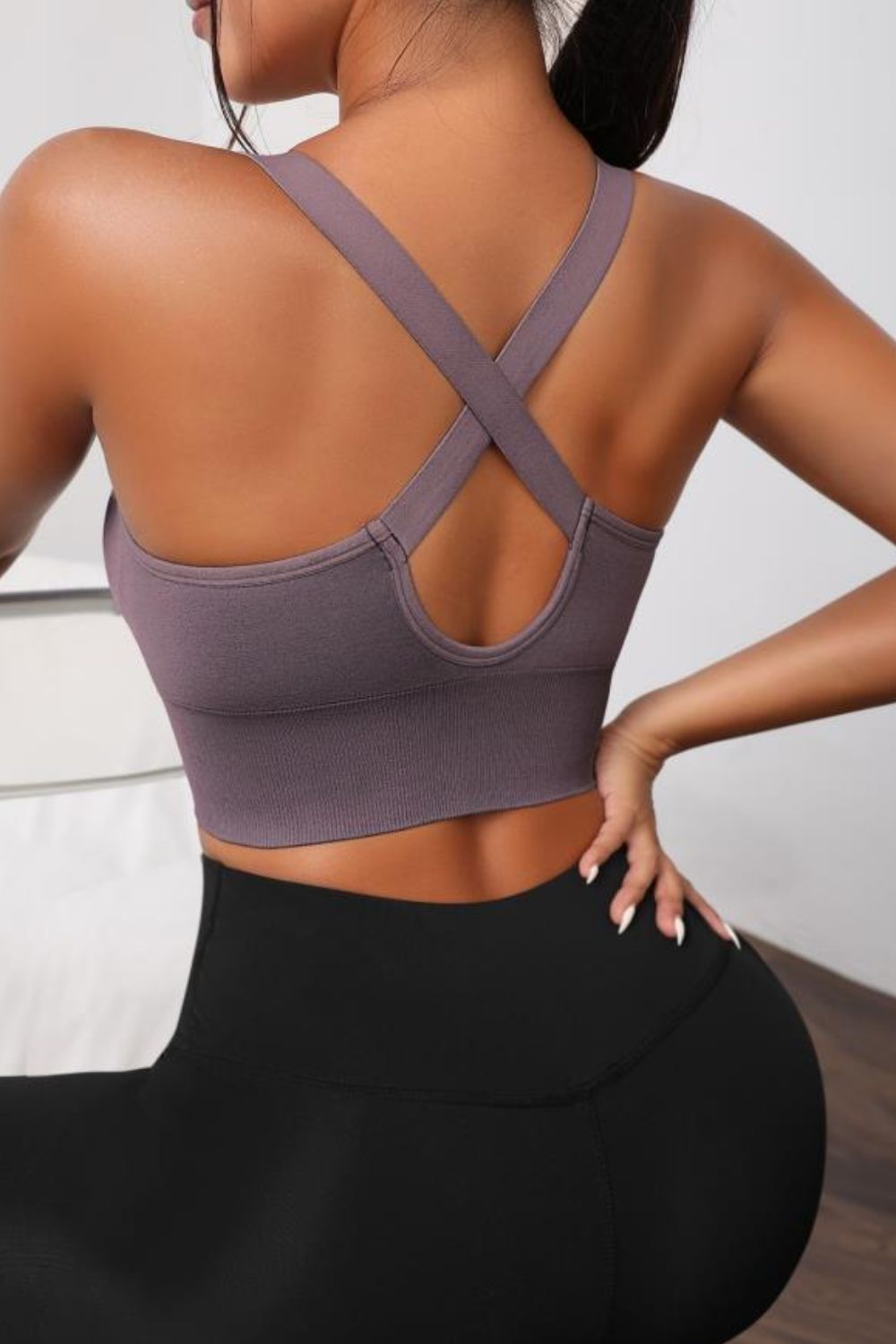 Scoop Neck Long Active Bra - Free Shipping - Aurelia Clothing