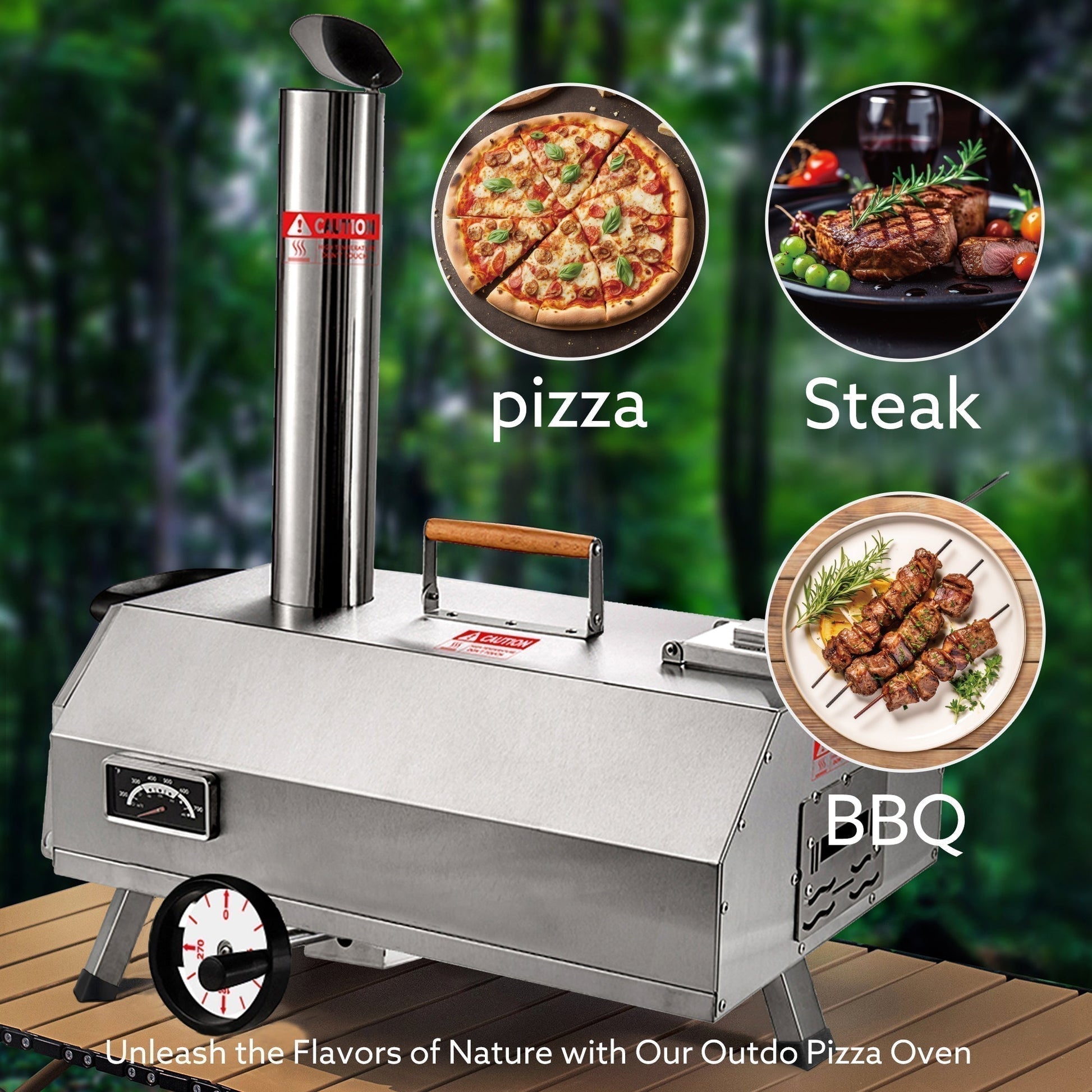 Semi-Automatic Silver 12 Outdoor Pizza Oven Portable Wood Fired Pizza Oven - Free Shipping - Aurelia Clothing