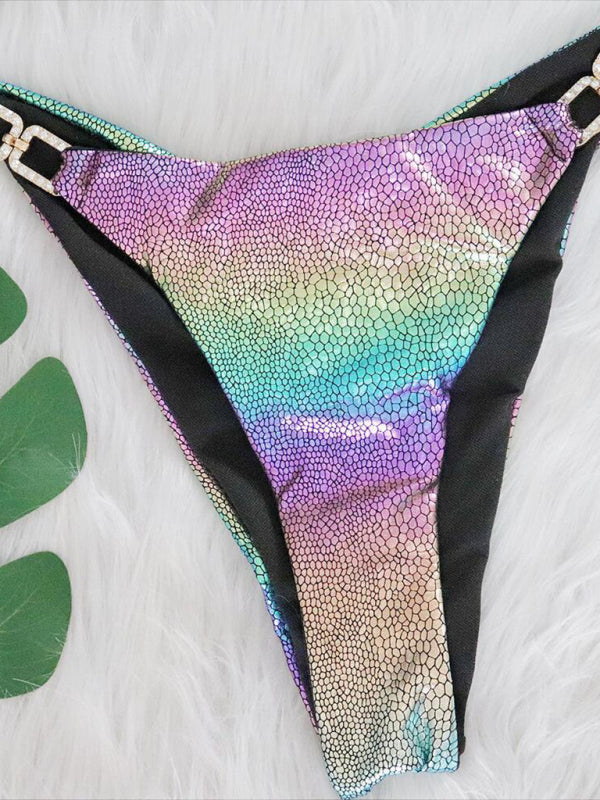 Sexy colorful snake print hot stamping bikini set - Free Shipping - Aurelia Clothing