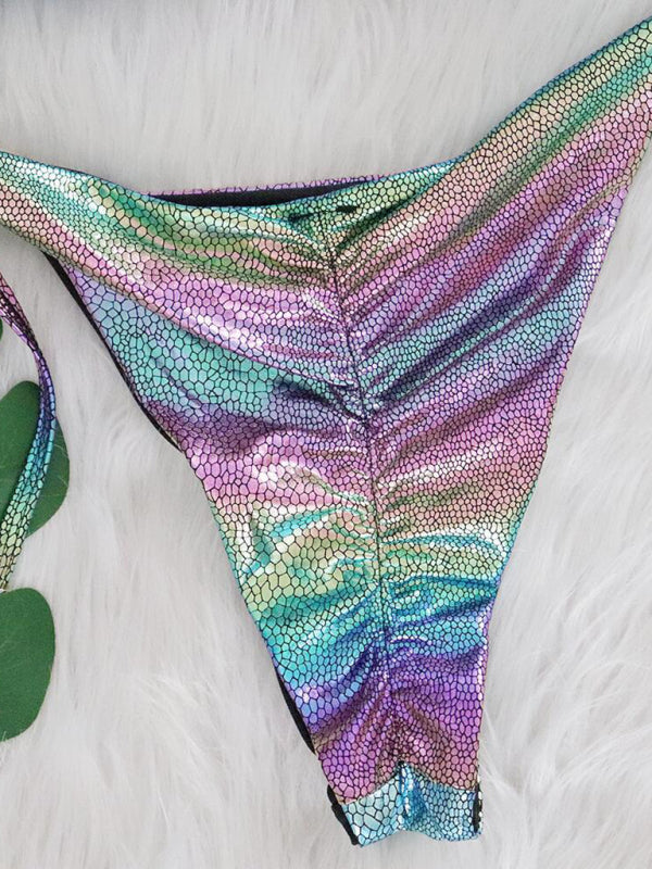 Sexy colorful snake print hot stamping bikini set - Free Shipping - Aurelia Clothing