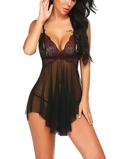 Sheer Elegant Lingerie Strappy Lace-Free Shipping - Aurelia Clothing