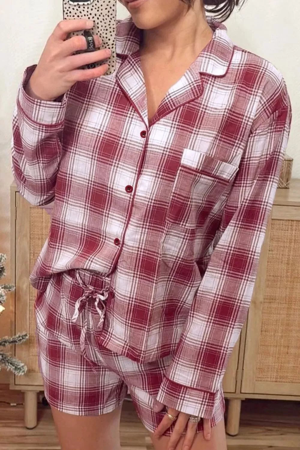 Shirt and Drawstring Shorts Lounge Set-Free Shipping - Aurelia Clothing