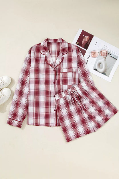 Shirt and Drawstring Shorts Lounge Set-Free Shipping - Aurelia Clothing