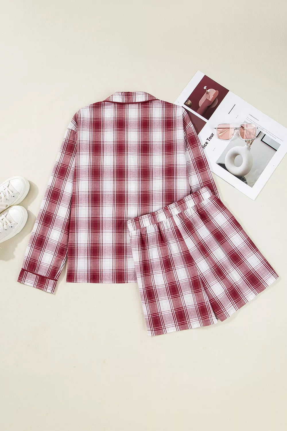 Shirt and Drawstring Shorts Lounge Set-Free Shipping - Aurelia Clothing