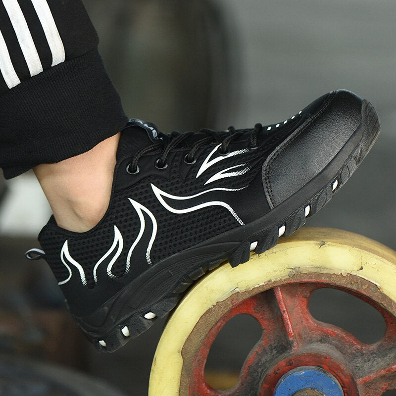 Shoes Anti-smashing Work Shoes Mesh Breathable Rubber Bottom Low Top Protective Men Shoes - Free Shipping - Aurelia Clothing