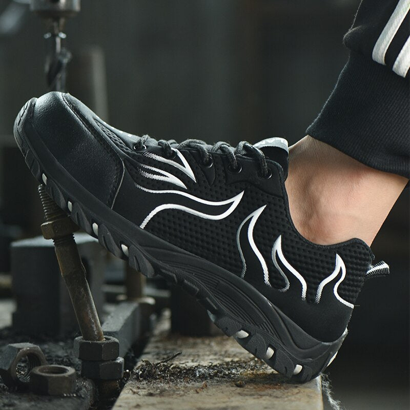 Shoes Anti-smashing Work Shoes Mesh Breathable Rubber Bottom Low Top Protective Men Shoes - Free Shipping - Aurelia Clothing