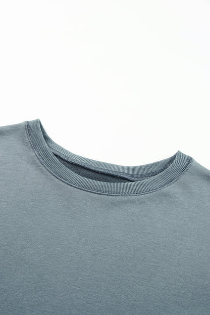 Side Slit Drop Shoulder Sweatshirt - Aurelia Clothing