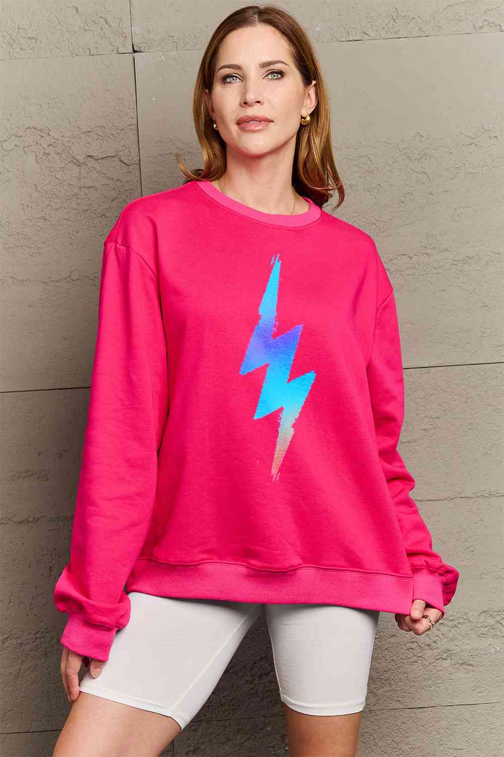 Simply Love Full Size Graphic Round Neck Sweatshirt - Aurelia Clothing