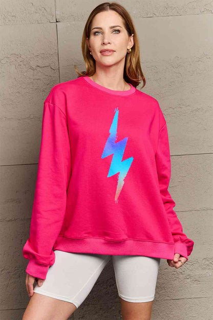 Simply Love Full Size Graphic Round Neck Sweatshirt - Aurelia Clothing