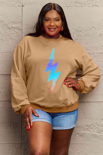 Simply Love Full Size Graphic Round Neck Sweatshirt - Aurelia Clothing