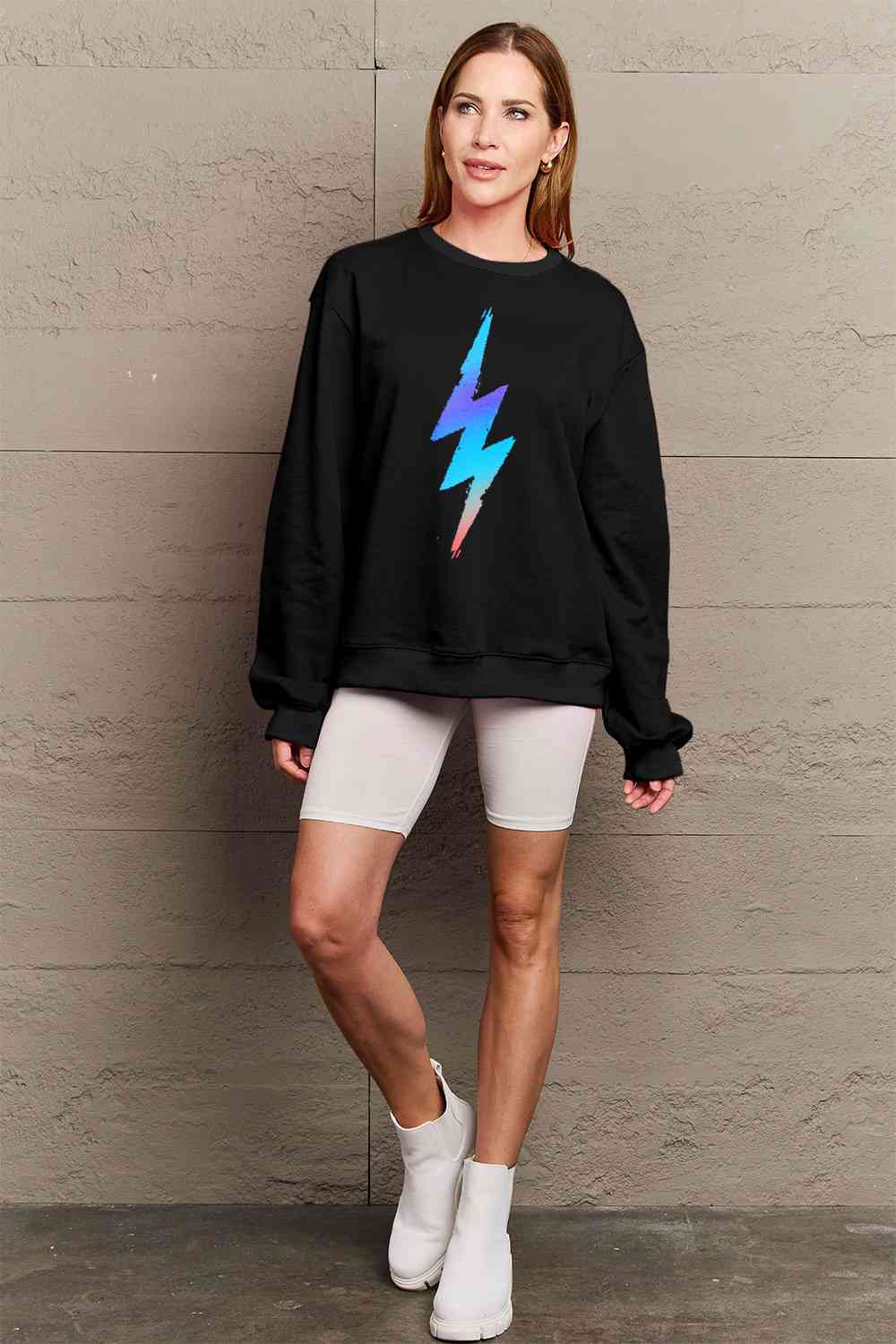 Simply Love Full Size Graphic Round Neck Sweatshirt - Aurelia Clothing