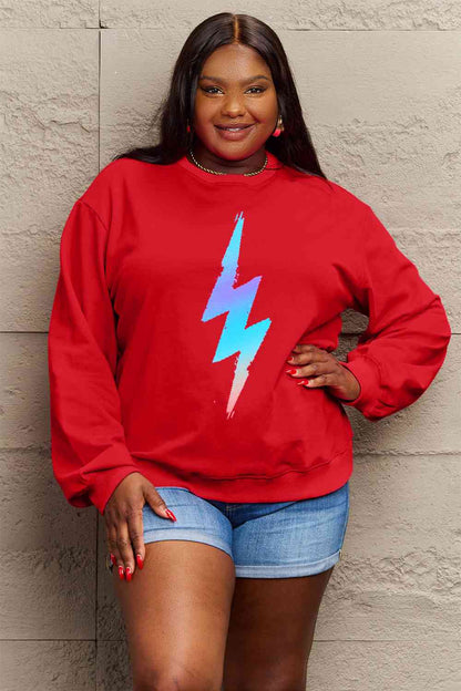 Simply Love Full Size Graphic Round Neck Sweatshirt - Aurelia Clothing