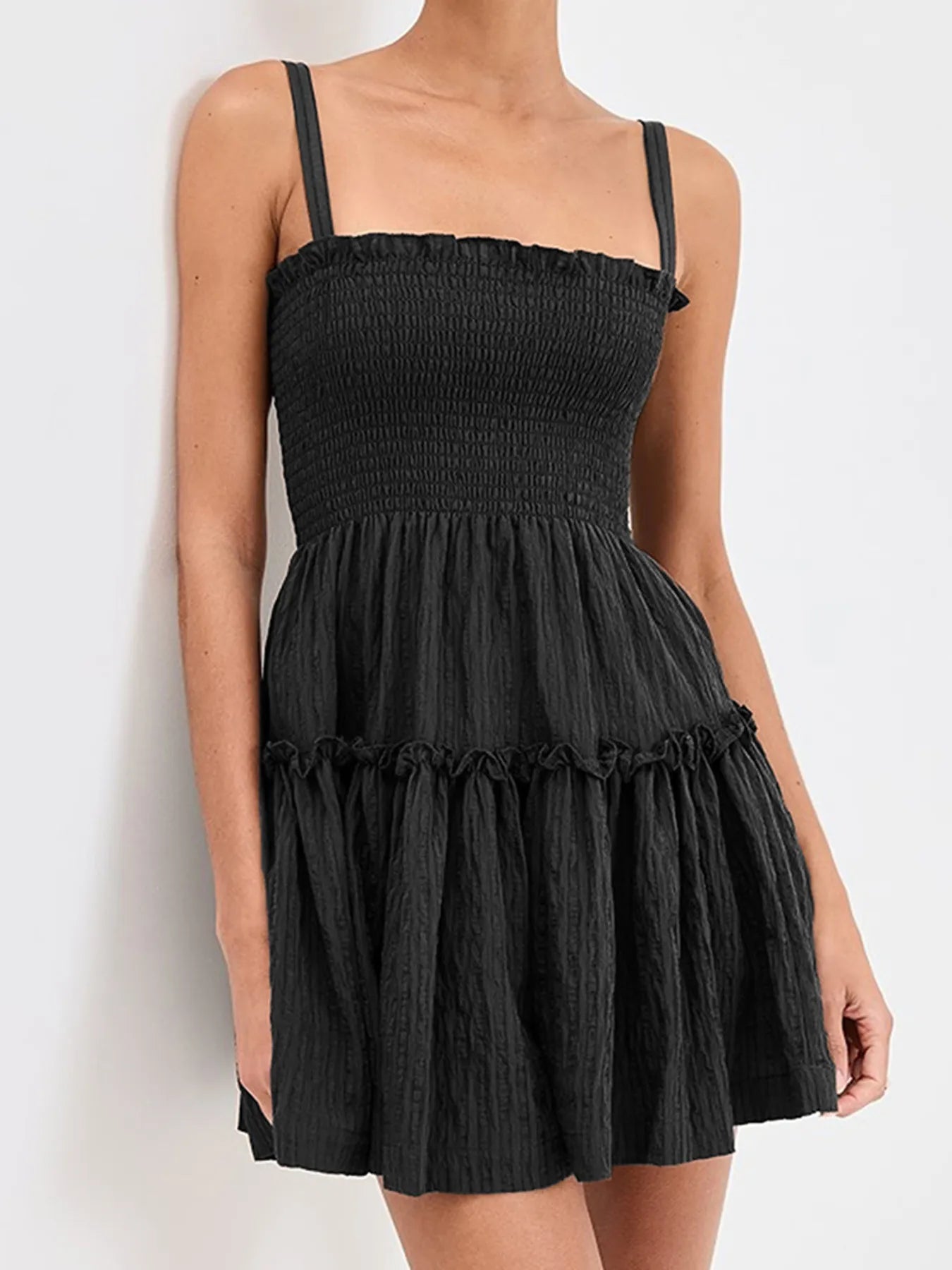 Smocked Frill Cami Mini Dress - Free Shipping - Aurelia Clothing