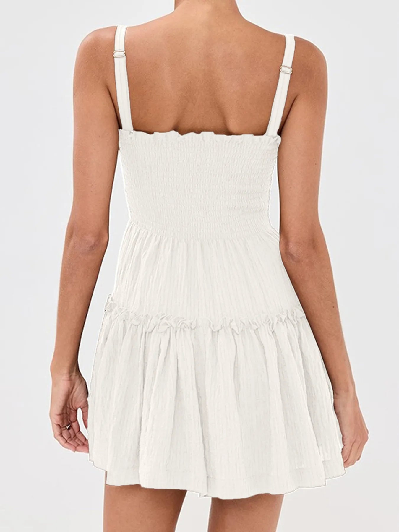 Smocked Frill Cami Mini Dress - Free Shipping - Aurelia Clothing