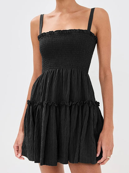 Smocked Frill Cami Mini Dress - Free Shipping - Aurelia Clothing